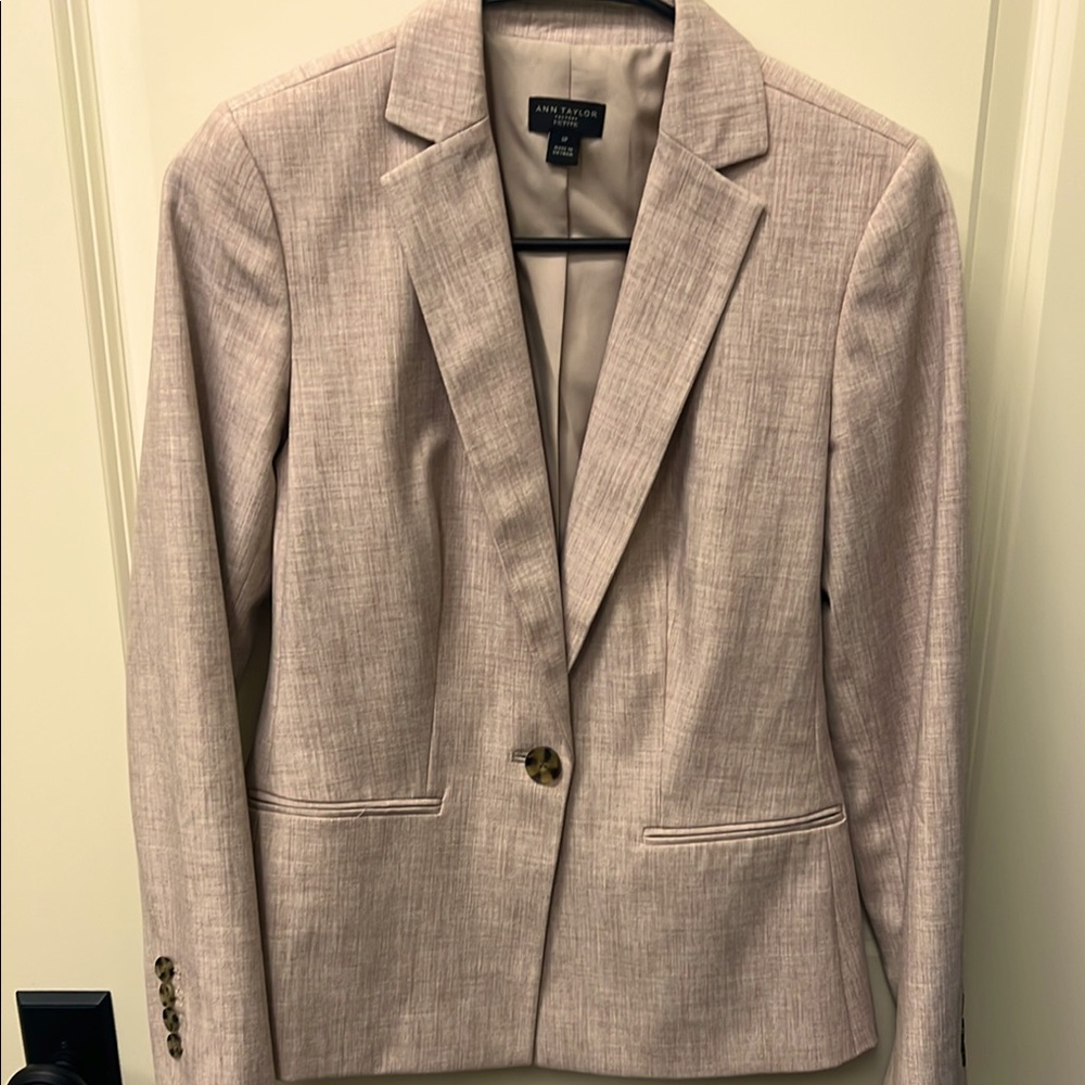 Ann Taylor Tan Blazer Classic Suit Jacket